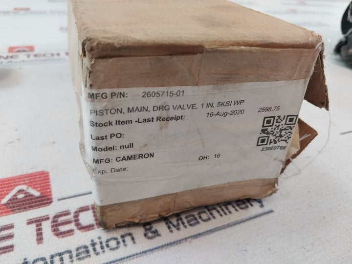 Cameron 2605715-01 Main Drg Valve Piston