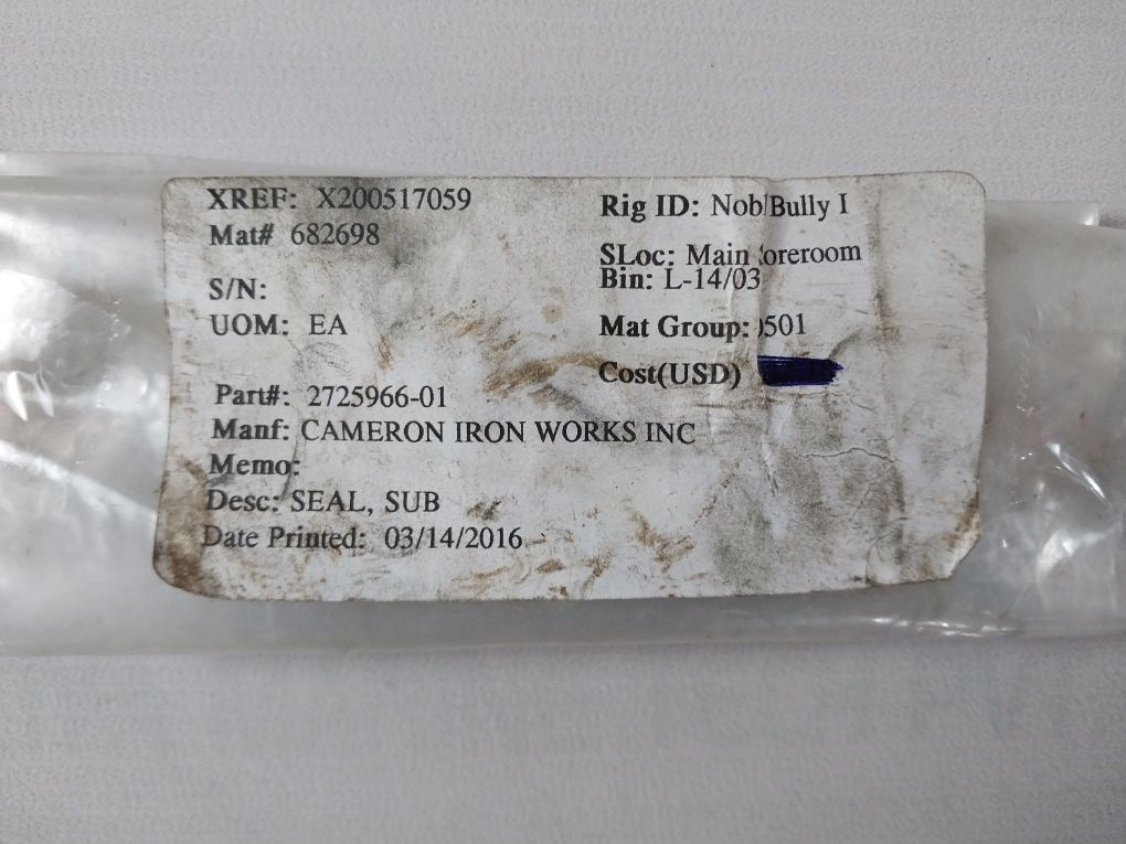 Lot Of 8X Cameron 2725966-01 Sub Seal