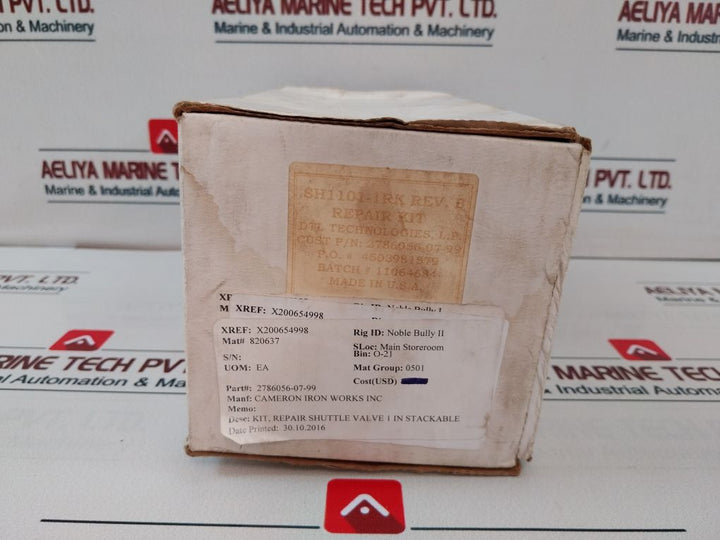 Cameron 2786056-07-99 Shuttle Valve Repair Kit Sh1101-1Rk Rev. B