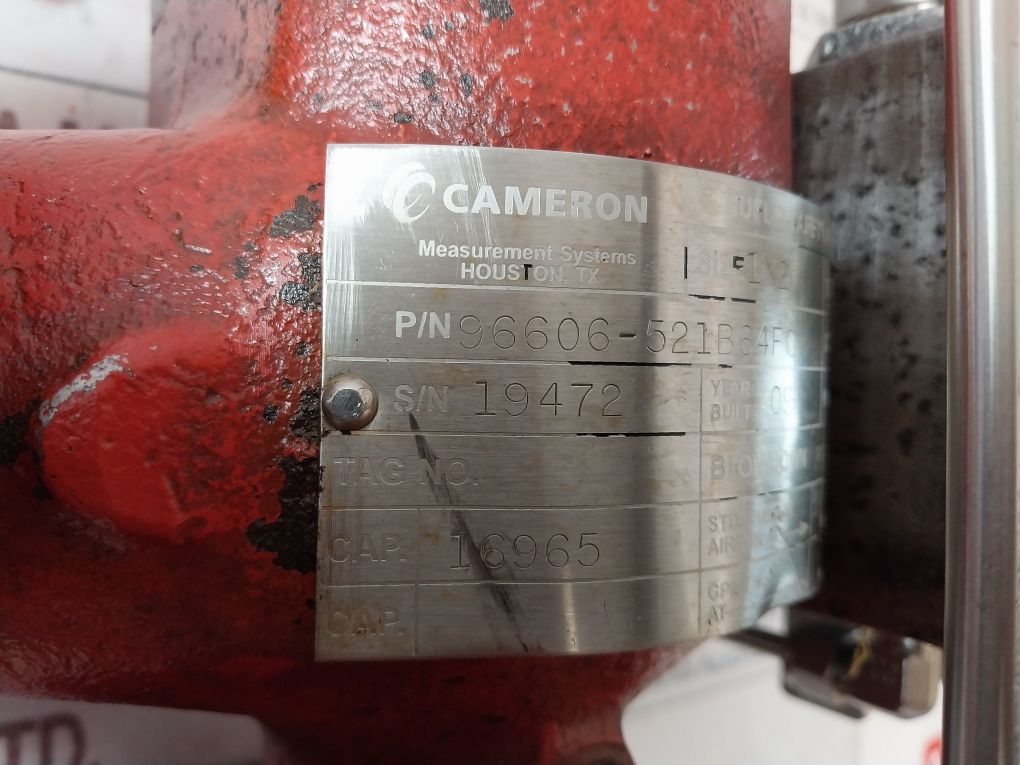 Cameron Swagelok 96606-521B64Fc Nuflo Pilot-operated Safety Relief Valve