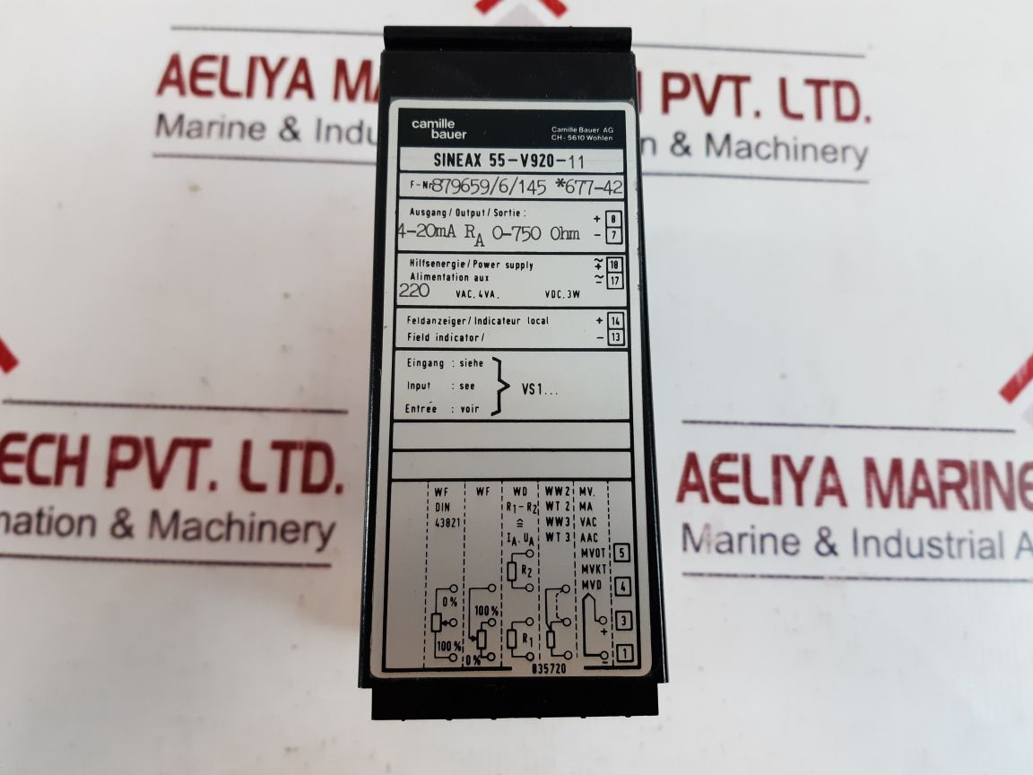 Camille Bauer Sineax 55-v920-11 I/I Temperature Transmitter