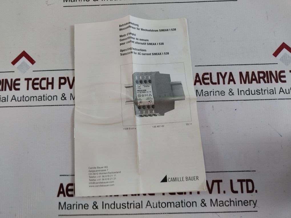 Camille Sineax I538 Transducer For Ac Current 230Vac