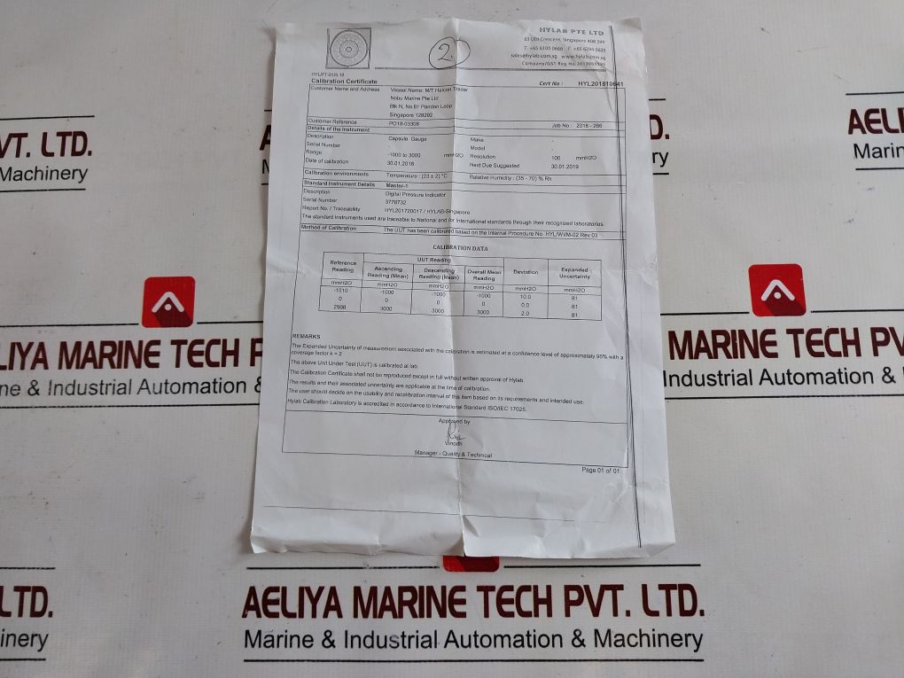 En837-3 Capsule Gauge -1000 To 3000 Mmh2O