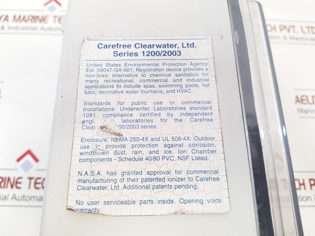 Carefree Series 1200/2003 Ion Generator