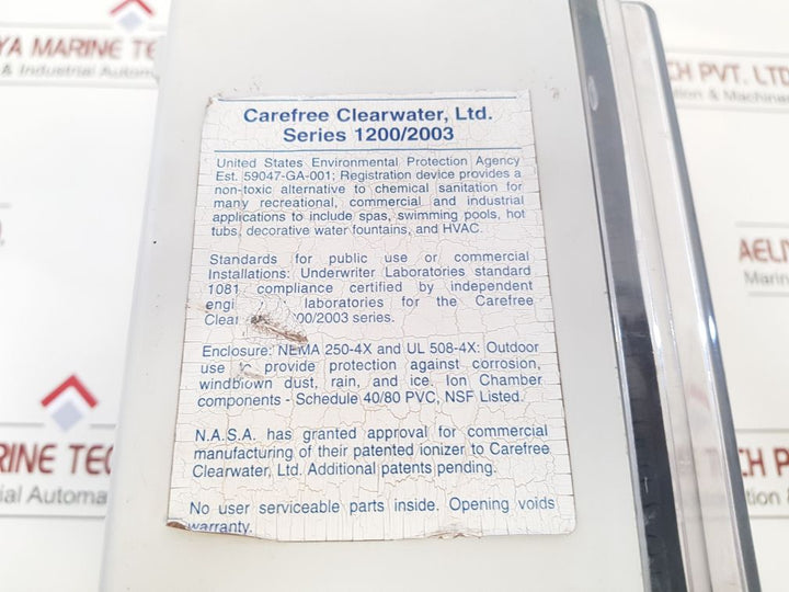 Carefree Series 1200/2003 Ion Generator
