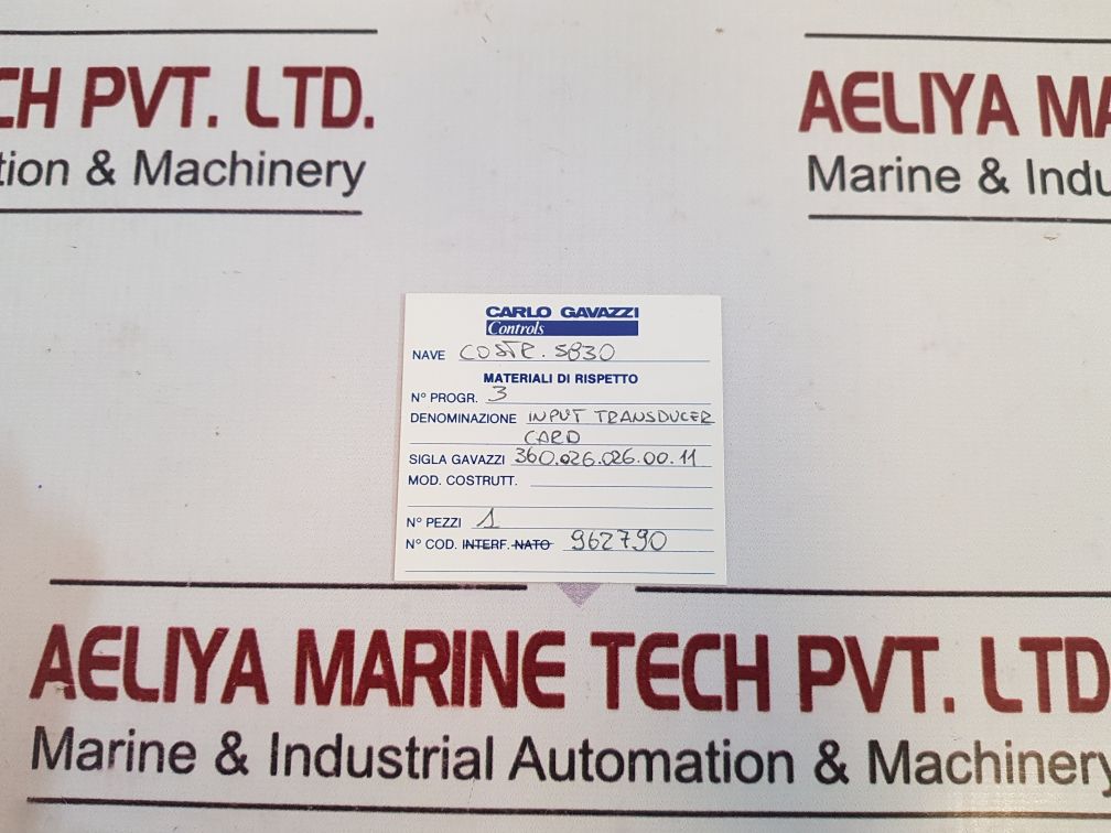 Carlo Gavazzi 360-026-026-00-11 Input Transducer Card