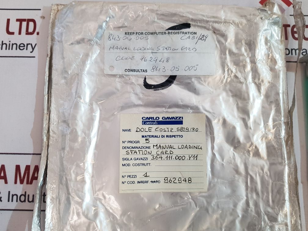 Carlo Gavazzi 370-111-004004004-111 Manual Loading Station Card