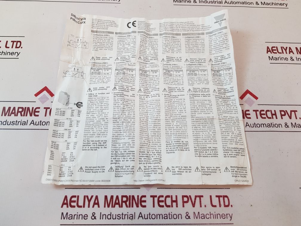 Carlo Gavazzi Dib01Cb2310A Ac/Dc Current Monitoring Relay