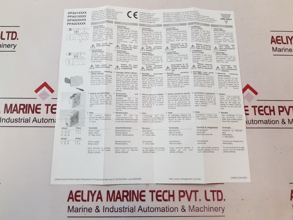Carlo Gavazzi Dpa01Cm44 3-phase Monitoring Relay