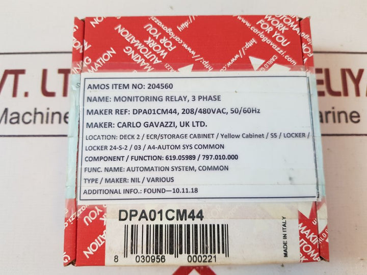 Carlo Gavazzi Dpa01Cm44 3-phase Monitoring Relay
