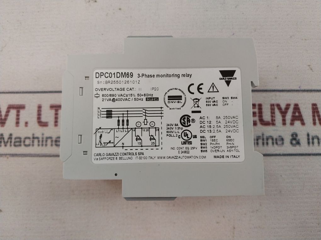 Carlo Gavazzi Dpc01Dm69 3-phase Monitoring Relay 240V 8A