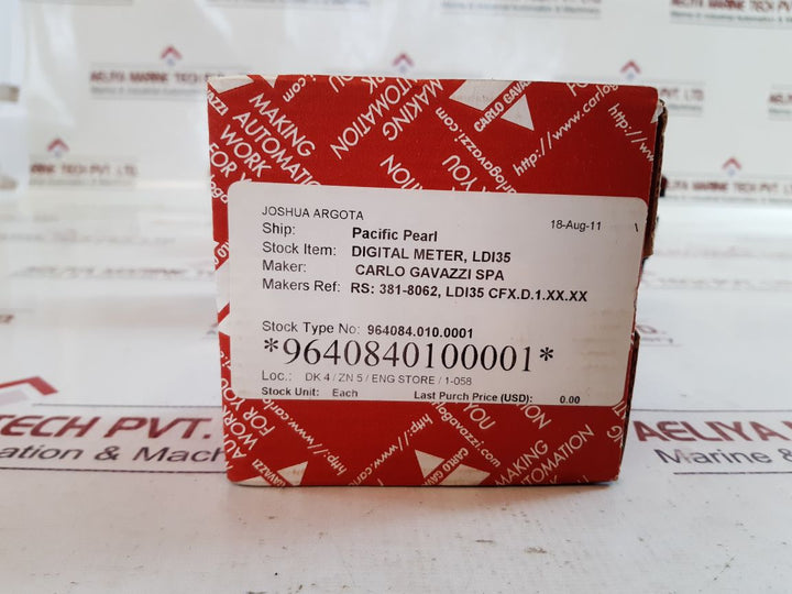Carlo gavazzi ldi35 cfx.d.1.xx.xx digital meter