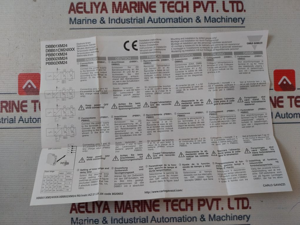 Carlo Gavazzi Pbb01Cm24 True Delay On Release Timer 24-240 Vac/Dc