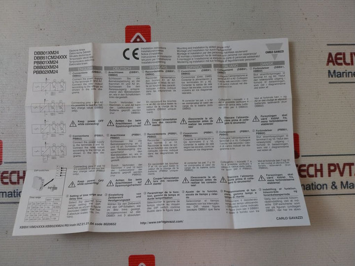 Carlo Gavazzi Pbb01Dm24 True Delay On Release Timer Ip 20