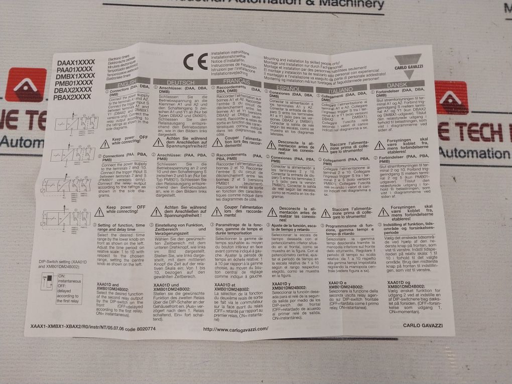 Carlo Gavazzi Pmb01Dm24 Multifunction Timer 240V