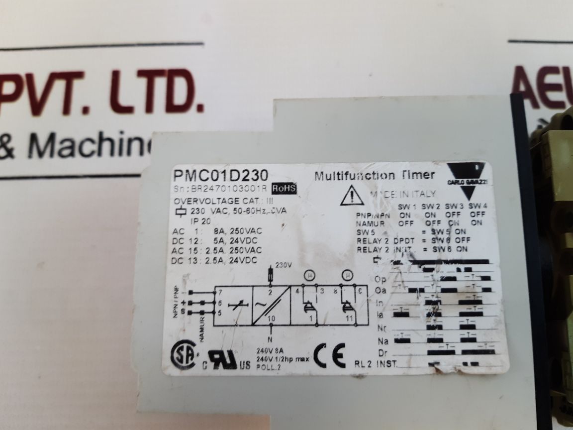 Carlo Gavazzi Pmc01D230 Multifunction Timer With Base
