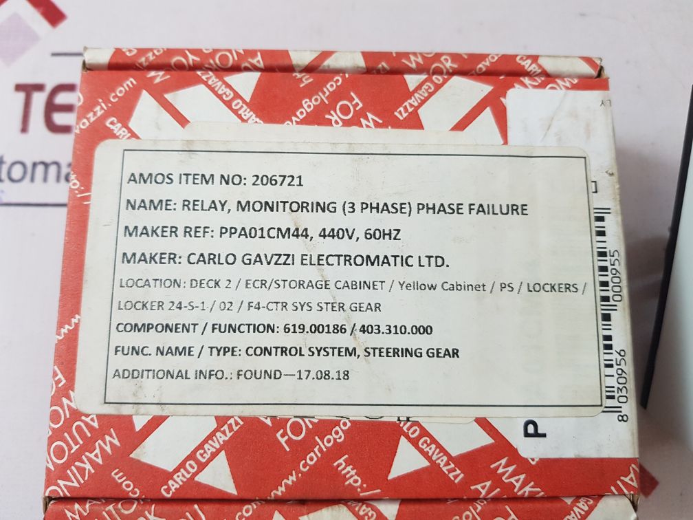 Carlo Gavazzi Ppa01Cm44 3-phase Monitoring Relay 240V 1/2Hp