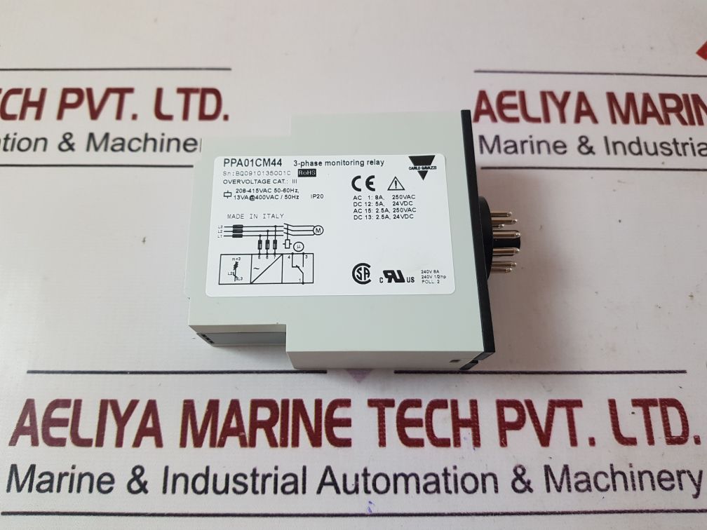 Carlo Gavazzi Ppa01Cm44 3-phase Monitoring Relay 240V 1/2Hp
