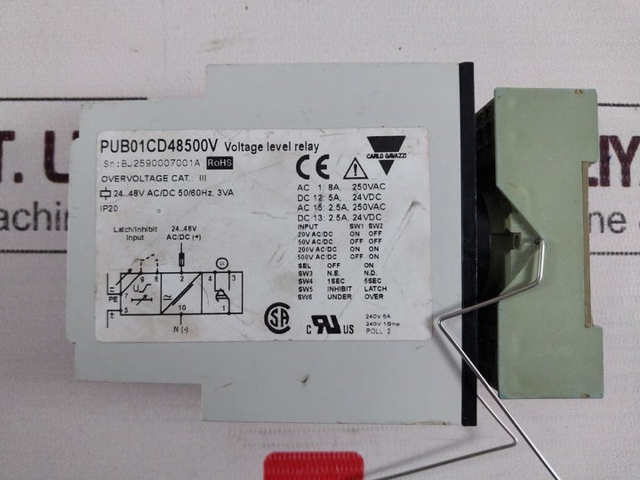 Carlo Gavazzi Pub01 Voltage Monitoring Relay Pub01Cd48500V