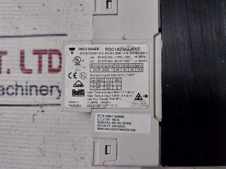 Carlo Gavazzi Rgc1A23A30Kke Rg Solid State Switch 46-65Hz