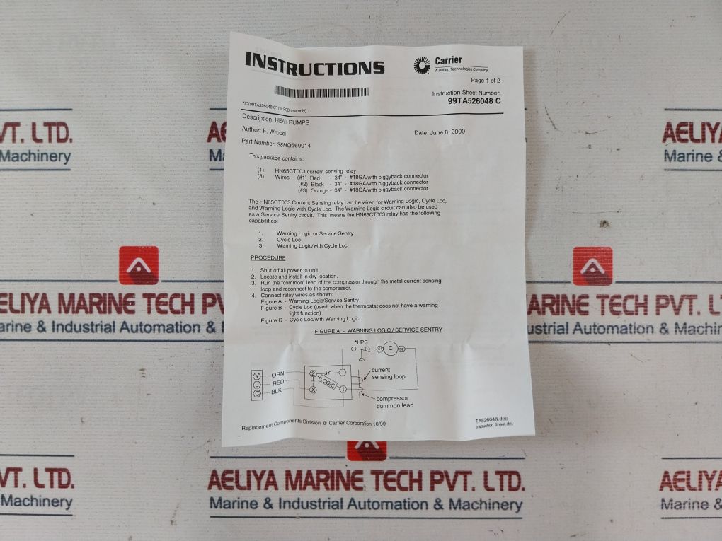 Carrier 296-83-107A Control Board 94V-0