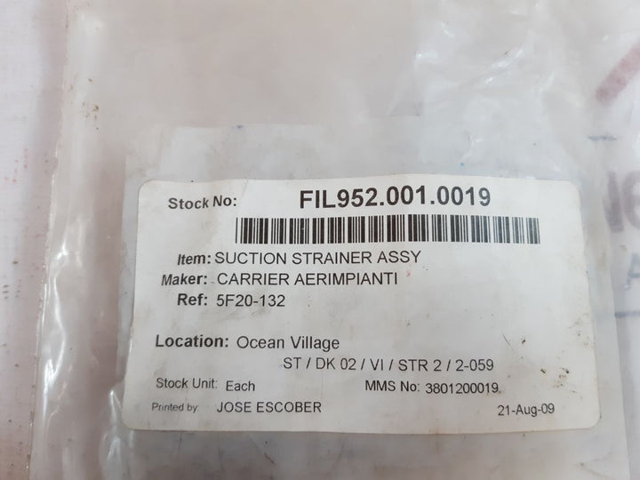 Carrier 5F20-132 Suction Strainer