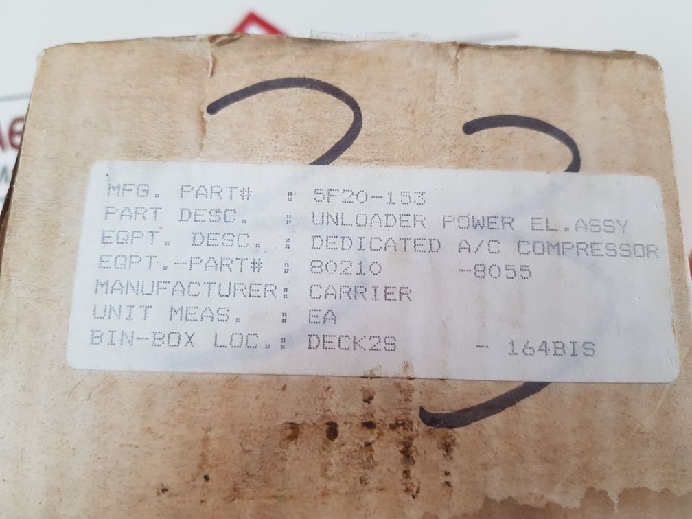 Carrier 5F20-153 Unloader Power Element 17-10850