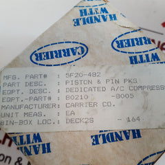 Carrier 5F20 482 Piston & Pin Pkg