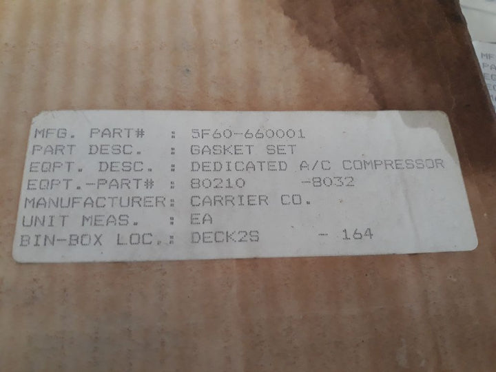 Carrier 5F60-660001 Handhole Cover Gasket
