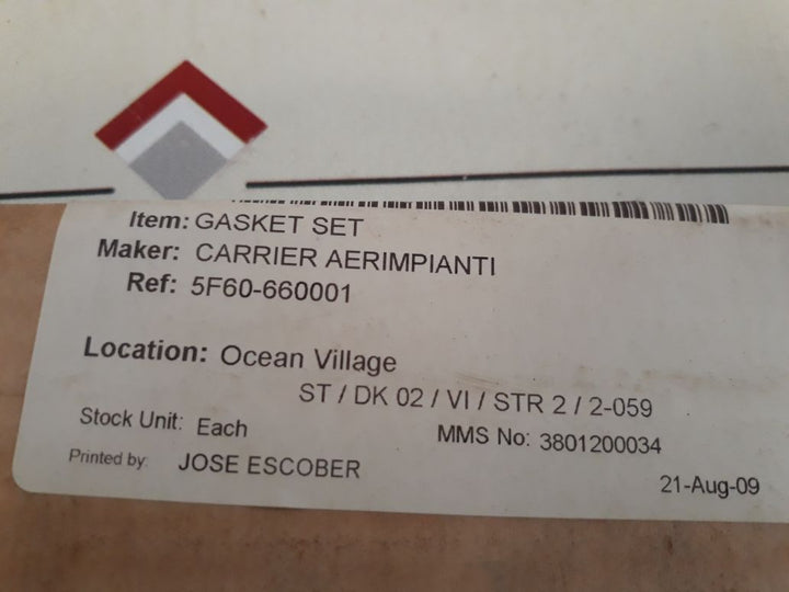 Carrier 5F60-660001 Handhole Cover Gasket