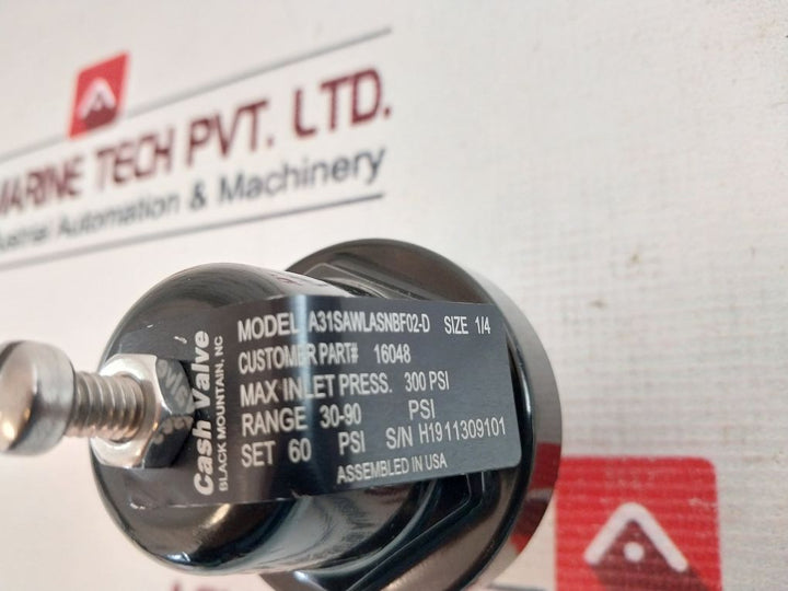 Cash Valve A31Sawlasnbf02-d Pressure Regulator 30-90 Psi