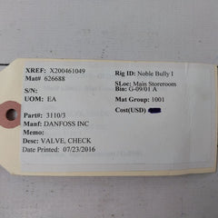 Castel 3110/3 Check Valve