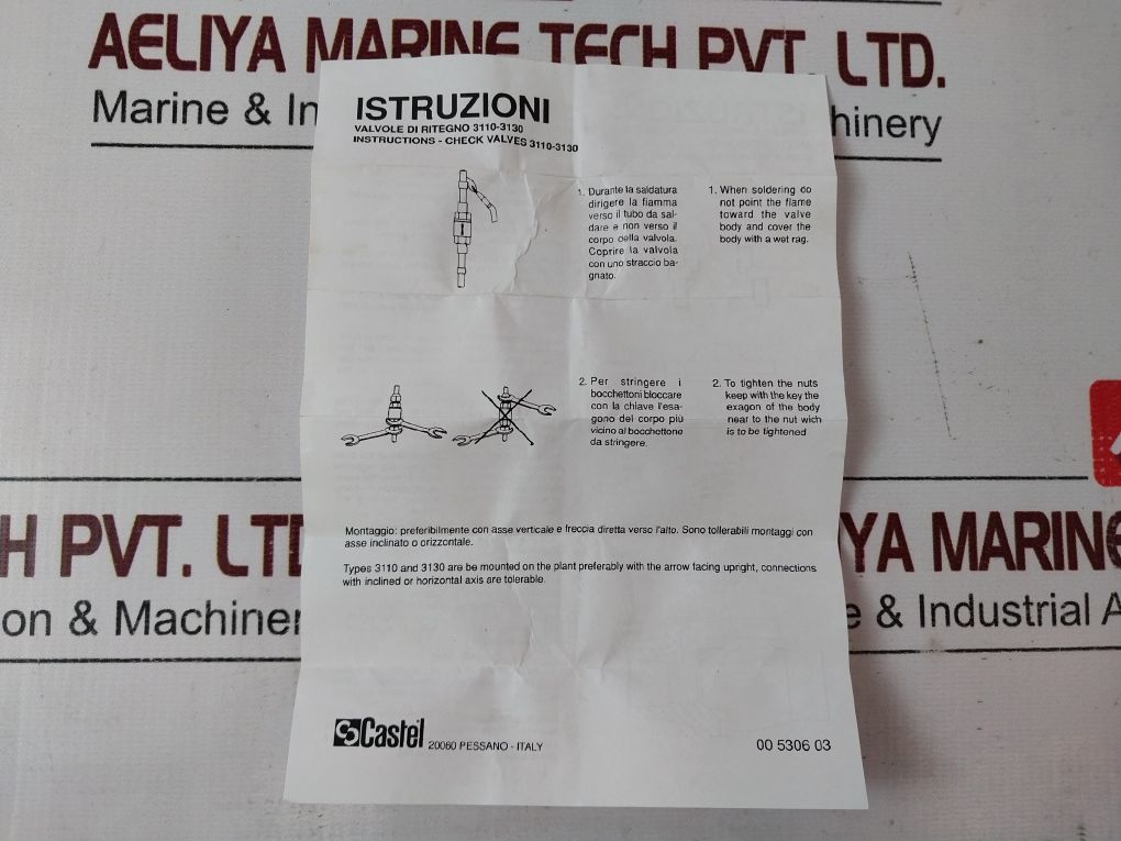 Castel 3110/3 Check Valve