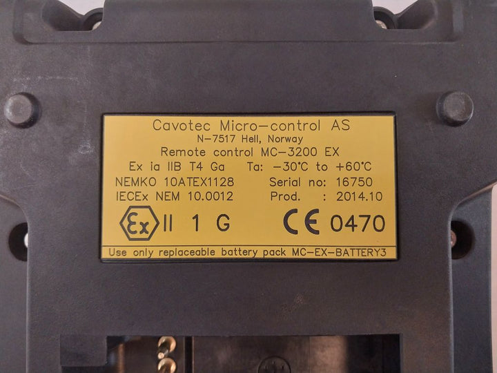 Cavotec Mc-3200 Ex Remote Control