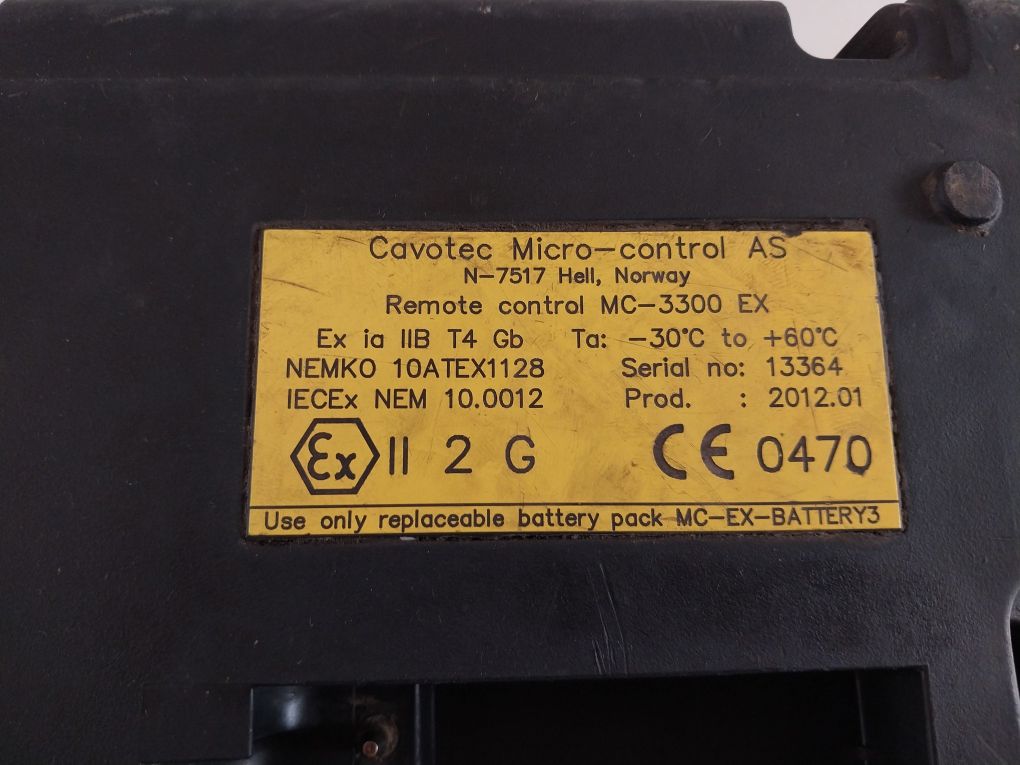 Cavotec Mc-3300-ex Remote Control Unit 434 175 Mhz