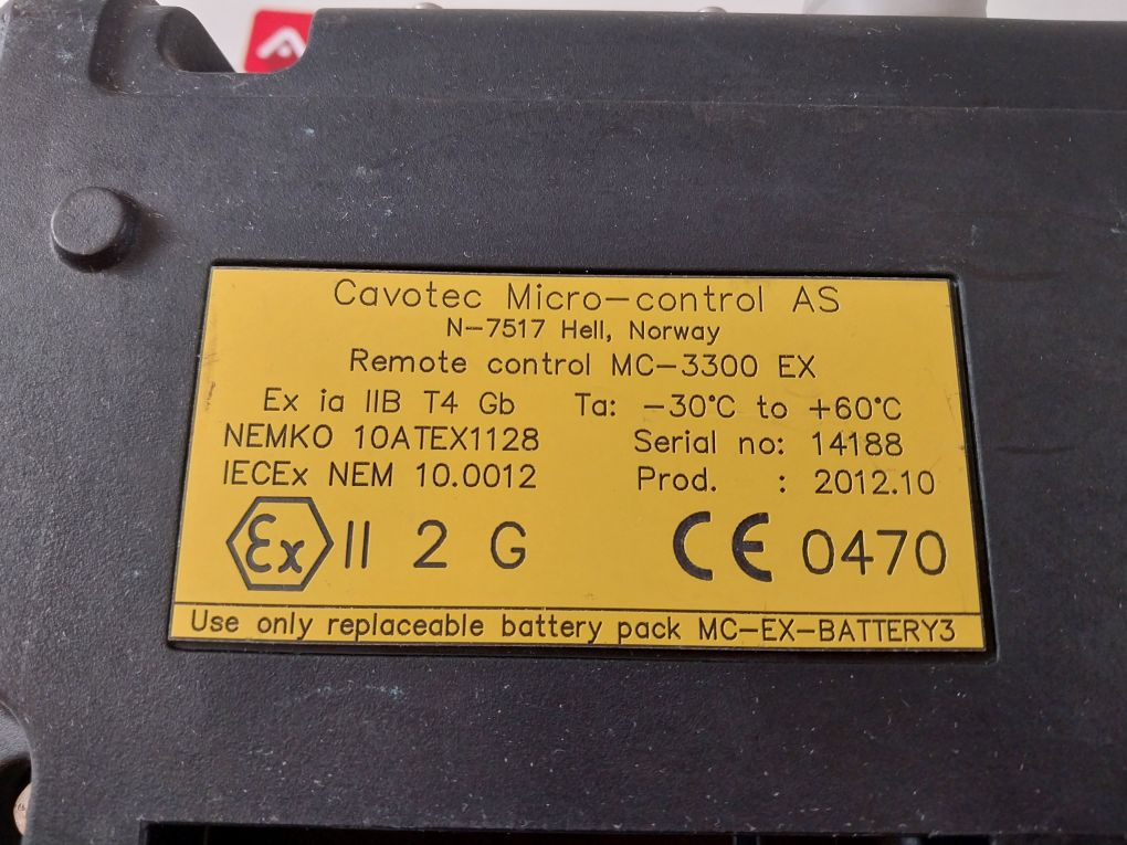 Cavotec Mc-ex-cd-pll-434 Remote Control -30°C To +60°C