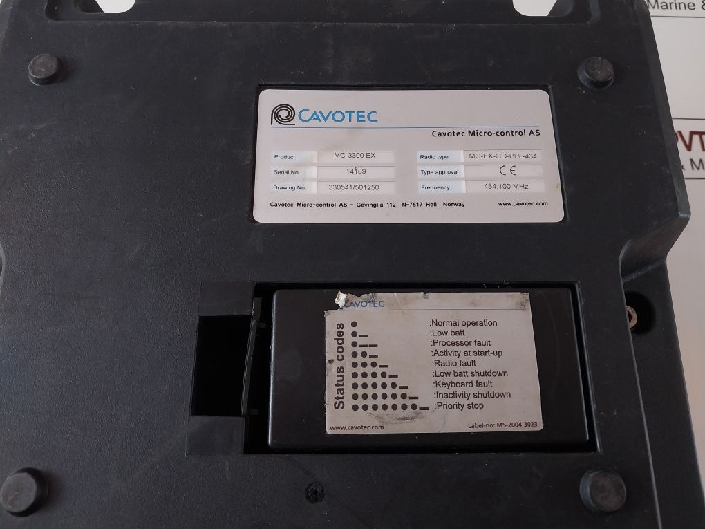 Cavotec Mc 3300 Ex Remote Control Mc-ex-cd-pll-434