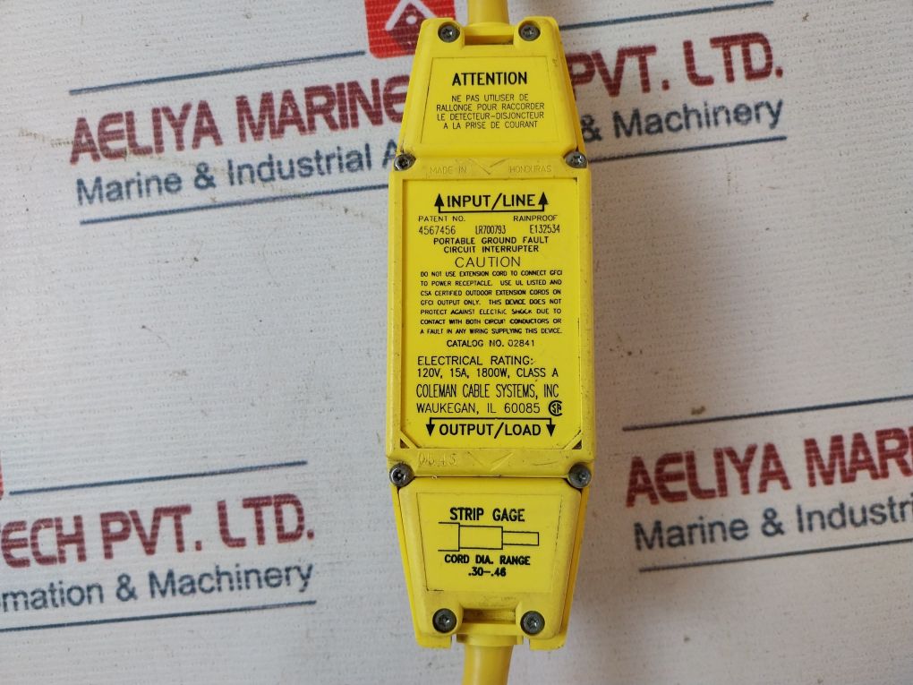 Cci 02841 Portable Ground Fault Circuit Interrupter E132534 1800W