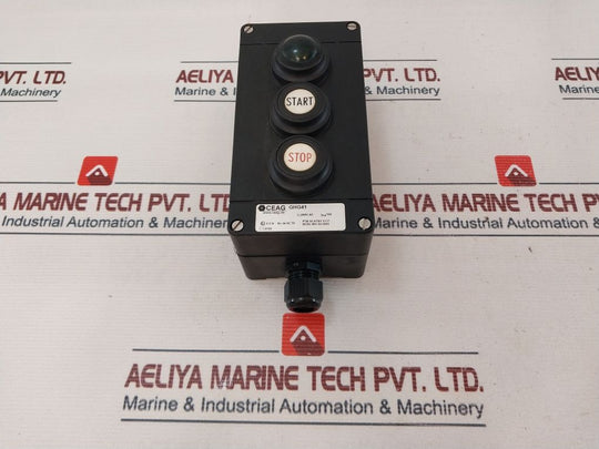 Ceag Ghg41 Start Stop Push Button Station With Green Lens Over Pilot Light