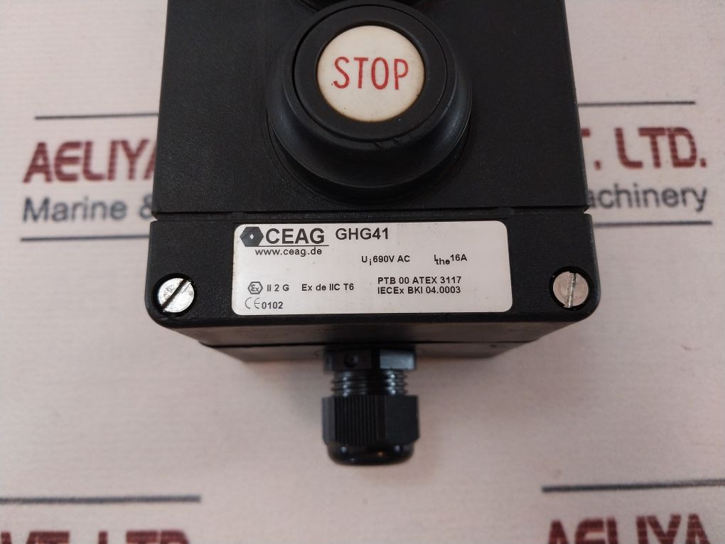 Ceag Ghg41 Start Stop Push Button Station With Green Lens Over Pilot Light