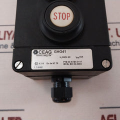 Ceag Ghg41 Start Stop Push Button Station With Green Lens Over Pilot Light