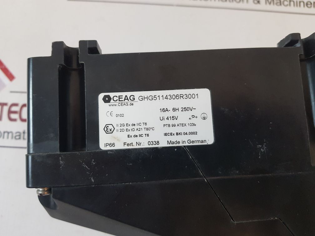 Ceag Ghg5114306R3001 Socket Outlets 16A-6H 230V