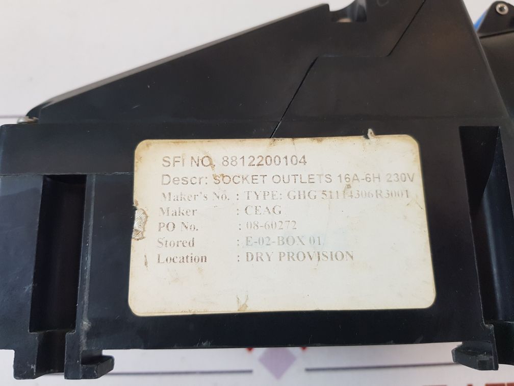 Ceag Ghg5114306R3001 Socket Outlets 16A-6H 230V