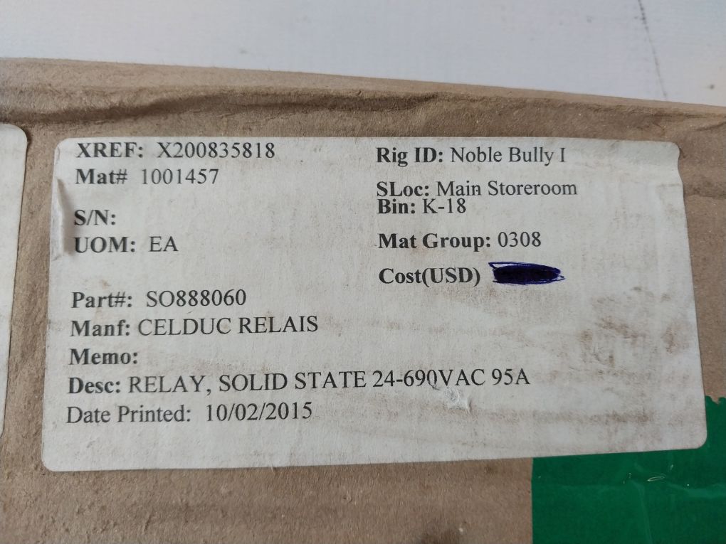 Celduc Okpac So888060 Solid State Relay 24-690Vac 95A