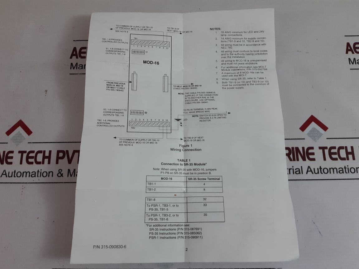 Siemens/Cerberus Pyrotronics Mod-16 Fire Alarm Board Output Driver
