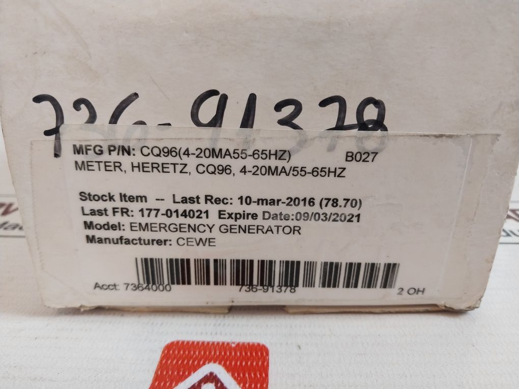 Cewe Cq96 Panel Ammeter 55-65Hz