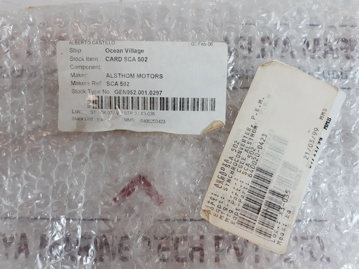 Cgee Alsthom 50.723502 C Card Sca 502