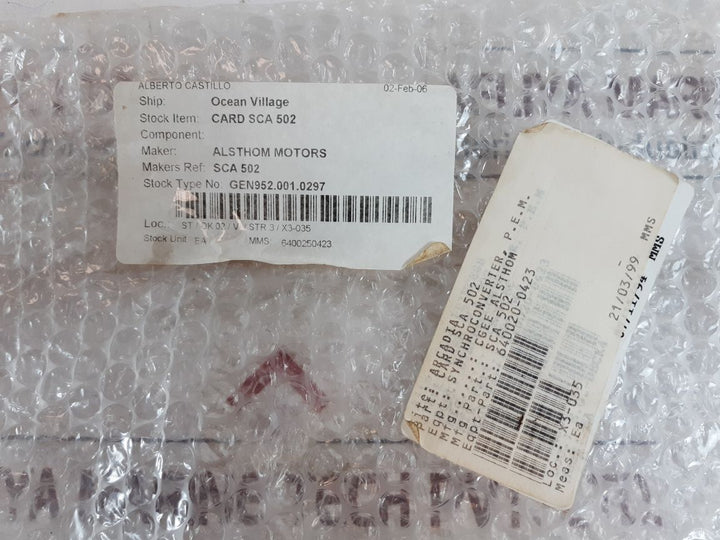 Cgee Alsthom 50.723502 C Card Sca 502