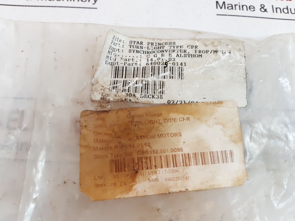 Cgee alsthom cpr synchroconverter prop/motor