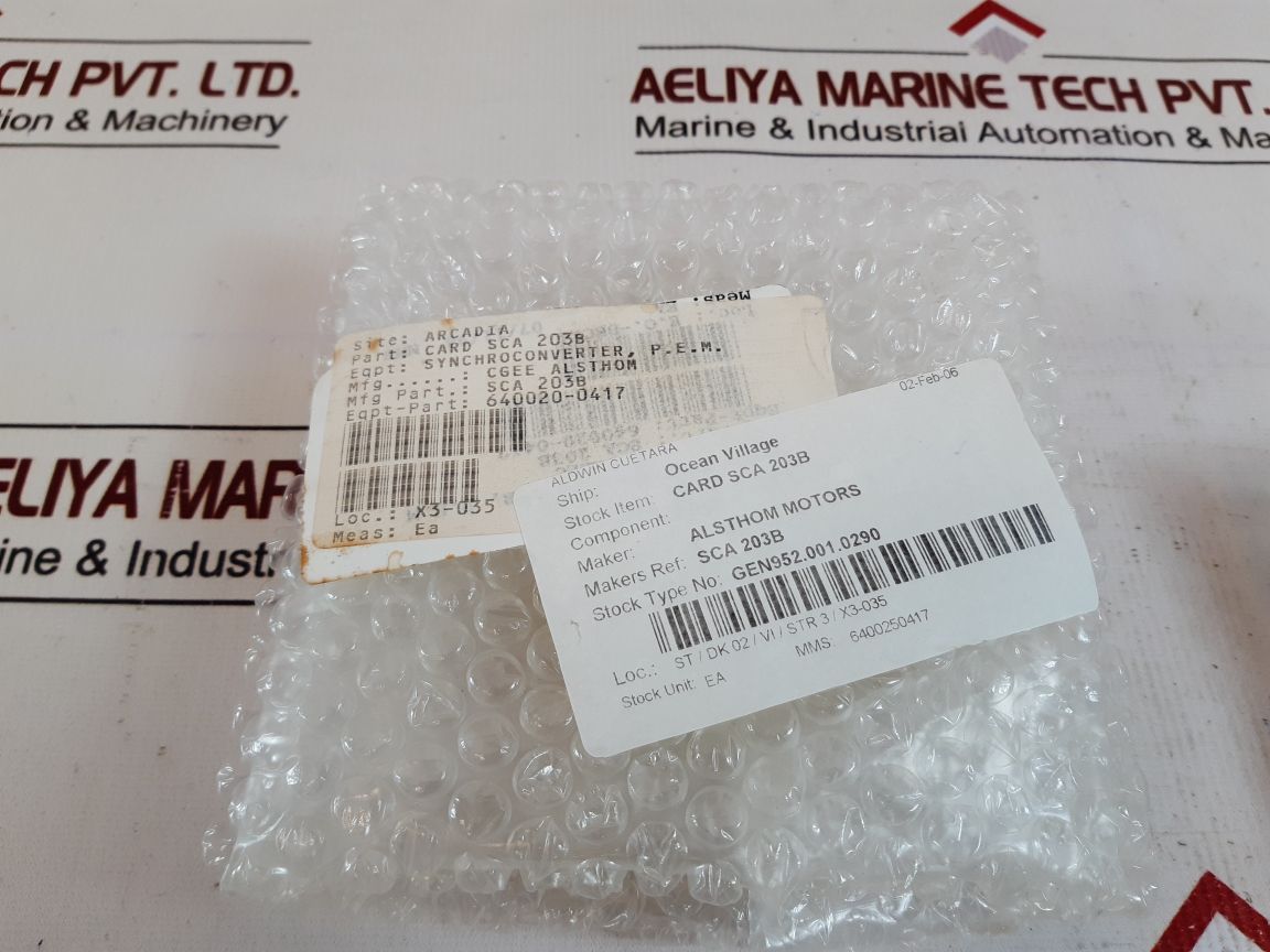 Cgee Alsthom Dei 50-723203A Card Sca 203B
